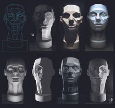 an assortment of head shapes are shown in this image