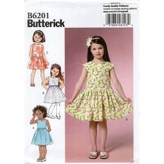 Butterick B6201 Gathered-Skirt Dress W Cap Sleeves Or Sleeveless These Patterns Are Uncut And Factory Folded. Non-Smoking Home All Orders Shipped Usps. Refunds Are Not Accepted On Customized Products For Any Reason - Please Make Sure That Your Personalization Requests Are Proof Read And Typed As You Wish (Capitalization Is Done Where You Want, Spacing, Etc) I Cannot Be Responsible For Usps Shipping Times. Please Be Aware Of The Time It Takes For This Particular Item To Be Ready For Shipping By C Book Thoughts, Girl Dress Pattern, Lula Roe, Sewing Patterns Girls, Baby Drawing, Butterick Pattern, Butterick Sewing Pattern, Ribbon Belt, Sewing Patterns For Kids