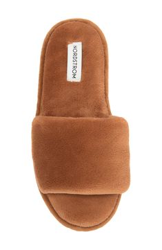 Upgrade your evening routine with these supersoft faux-fur slippers with a soft sole that's meant to be cozy indoors. Textile upper and lining/rubber sole with 100% polyester faux fur Hand wash, line dry Imported Faux Fur Slippers, Evening Routine, Fur Slippers, Womens Slippers, Rubber Sole, Faux Fur, Meant To Be, Slippers, Hand Wash