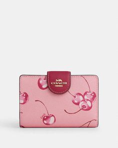 COACH® Outlet | Medium Corner Zip Wallet With Cherry Print Coach Bags Outlet, Purse Essentials, Sustainable Bag, Cute Wallets, Girly Bags, Jewelry Accessories Ideas, Coach Outlet, Fancy Bags, Cherry Print