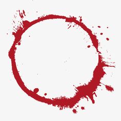 red ink splattered in the shape of a circle