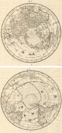 two maps showing the earth's major oceans