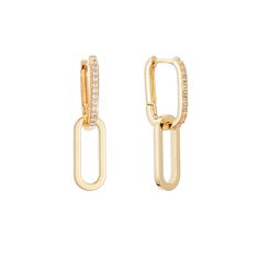 PRICES MAY VARY. Stylish Paperclip Design: These paperclip earrings feature a trendy paperclip design, adding a touch of uniqueness and charm to your ears. diamond Accents: Adorned with diamond accents, these double hoop link earrings shine brightly, showcasing your individual style and sophistication. Hypoallergenic Material: Crafted from hypoallergenic metal, these gold statement earrings are perfect for sensitive ears, ensuring comfortable wear without irritation. Versatile for Any Occasion: Gold Chain Link Earrings, Trendy Gifts For Women, Paperclip Earrings, Bride 2024, Chain Link Earrings, Earrings Rectangle, Gifts For Wedding, Double Hoop Earrings, Statement Hoop Earrings