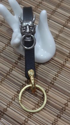 "This is a leather keychain with screwback silver-plated concho for sale. This item would be a great addition to your collection or you can give it as a gift to your loved ones. Buyer will receive item as shown in photos. Dimensions: Length of leather keychain strap: 6.8\" Length of concho = 1.25\" Condition: Good Shipping Policy: Purchased item will be shipped the next business day after receipt of payment. It'll take up to 14 days to reach buyer's destination. Return Policy: We will provide fu Japanese Noh Mask, Keychain Strap, Noh Mask, Long Stiletto Nails, Silver Keychain, Photo Mask, Car Keychain, Leather Keychain, Leather Silver