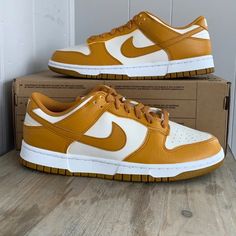 Nike Dunk Low Next Nature Phantom Gold Curry (W) Dn1431-001 Women’s Size 9.5 New Classic Low-top Orange Sneakers, Classic Orange Low-top Sneakers, Nike Airmax 270 Women, Shoe Plug, New Nike Sneakers, Nike Dunk Low Next Nature, Nike Airmax 270, All Black Nikes, Supreme Shoes