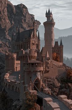 the castle is built on top of a mountain