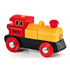 a small toy train is shown on a white background