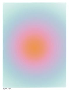 an orange and pink circle is shown in the middle of a white square with light blue background