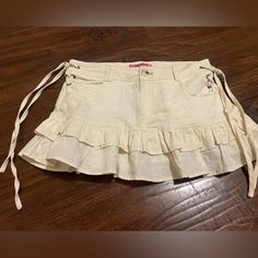 Never Worn, Brand New Without Tags. It Is A Little See Through Cream Mini Skirt, Cream Skirt, Beige Skirt, Tan Skirt, Mini Skirt, Mini Skirts, Brand New, Skirt, Cream