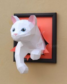 Cat model, Papercraft Cat Cat Papercraft, Babies Rooms, Model Template, Origami Decoration, Origami 3d, Papercraft Templates, Cat Model, Origami Animals, 3d Origami