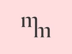 the letters m and n are black against a light pink background, with an elegant monogramic design