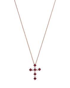 Bloomingdale's Fine Collection Ruby & Diamond Cross Pendant Necklace in 14K Rose Gold, 18 Baroque Wedding, Jewelry Accessories Ideas, Diamond Cross Pendants, Red Necklace, Diamond Cross, Cross Jewelry, Ruby Diamond, Cross Pendant Necklace, Red Rose