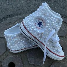 Custom Bling Out Flat Back Pearl Ab Mix Size Classic Converse. Plz Add As A Bundle After Purchasing To Discuss Any Changes Or Customized Design If Needed. Made To Order, Please Allow 2 Weeks To Ship. Also Available In Black. Flat White & White Ab, Metallic Gold, Metallic Silver, Gray & Gray Ab, Pink Ab, Cream, Black & Black Ab. Shoes With Jewels Bling, Glitter White Converse, Bedded Converse, Black And White Bling Converse Toddler, Bedazzle Converse, Diy Rhinestone Shoes, Converse With Pearls, Pink Glitter Converse, Converse Shoes Custom