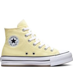 Brand New Converse Chuck Taylor All Star Eva Girls Size 1 Light Yellow Converse, Yellow Platform Converse, Converse Shoes Girls, Converse Yellow, Yellow Converse, Cute Converse, Converse Platform, Platform Converse, New Converse