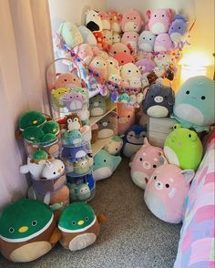 a room filled with lots of stuffed animals