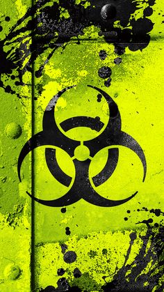 an image of a green and black background with a biohazard sign on it