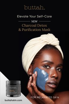 Introducing our (NEW!) Charcoal Detox & Purification Mask to help reduce appearance of dark spots for African American skin and darker skin tones. The charcoal face mask is formulated with activated charcoal, shea butter, and bentonite clay. Sometimes your skin just needs a reset.   Join thousands of other melanin rich #ButtahLuvas who trust and love Buttah Skin's products at ButtahSkin.com Face Mask For Acne, Mask For Acne, Darker Skin Tones, Charcoal Face Mask, Bentonite Clay, Face Mask Design, Skincare Brand, Activated Charcoal, Skincare Tips