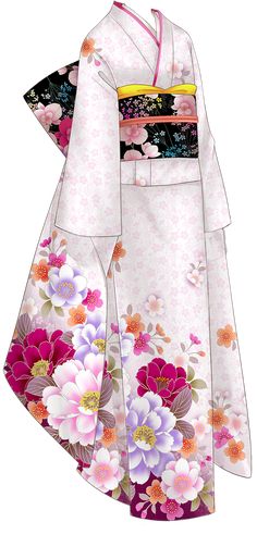 Make a kimono of some sort~ 일본 패션, Anime Kimono, Anime Dress, Fashion Design Drawings, Drawing Clothes, Fantasy Clothing, Character Outfits