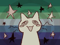 an image of a cat with stars in the background