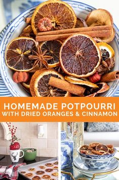 homemade potpouri with dried oranges and cinnamon