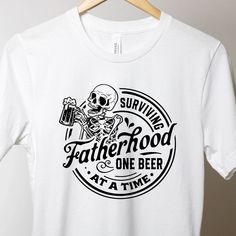 This graphic tee is a great gift for that Dad who loves his beer. This is a great shirt for any Dad who has the perfect since of humor. This is a great shirt that can worn for any occasion. Garments come in three colors T-Shirts, these come in a variety of sizes of your choice. We use high quality, soft flex vinyl which not only creates a sharp, vivid graphic but will never look "faded" or “washed out” like some inks commonly do. Processing time is 2-4 days, delivery will depend on your choice a Custom Shirts For Men, Cool Dad Shirt, Men Cricut Shirts, Men’s Vinyl Shirt Ideas, Father’s Day T-shirt Design, Dad Cricut Shirts, Men’s Cricut Shirt Ideas, Funny Dad Shirt, Father Day Shirt Ideas