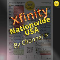 Xfinity Channel Guide | Printable PDF | Large Font - Screenshot of our printable channel guide.  It's a simple spreadsheet of channels with numbers. Usa Print, Fox Sports, Fashion Tv