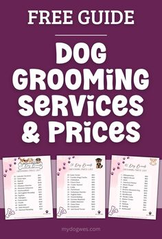 Dog Grooming Price List	Free Guide: Dog Grooming Services & Prices Unveiled! Dog Haircut, Dog Spa, Pet Spa