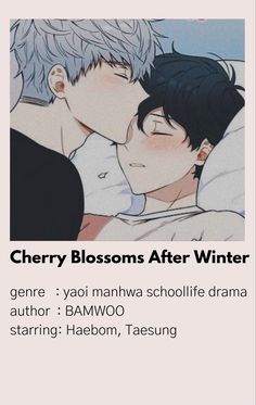 two people kissing each other with the caption cherry blossoms after winter