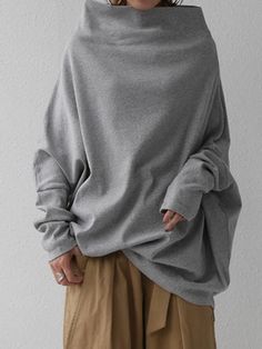 Batwing Sleeve, Ponchos, Long Sleeve Sweatshirts, Sleeve Cotton, Long Sleeve Hoodie, Stand Collar, T Shirt Top, Types Of Sleeves, Turtle Neck