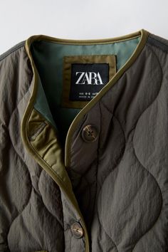 QUILTED JACKET - Khaki | ZARA United States Jackets Aesthetic, 2024 Fits, Nice Clothing, Outfit Pieces, Zara Jacket, Denim Projects, Shirt Blouses Tops, Winter Coats