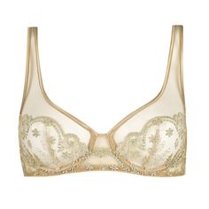 Underwire bra I.D. SARRIERI Plein Soleil Underwire Bra, Amsterdam, Thread, Embroidery, Bra, Gold, Color