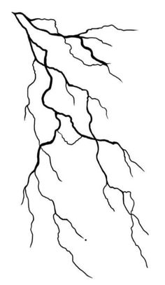 a black and white drawing of a lightning bolt