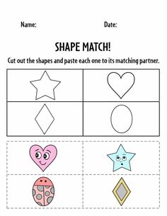 the shape match worksheet for children to learn shapes and numbers with pictures on it