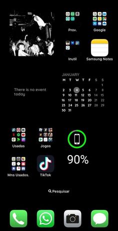 an iphone screen showing the calendar and icons