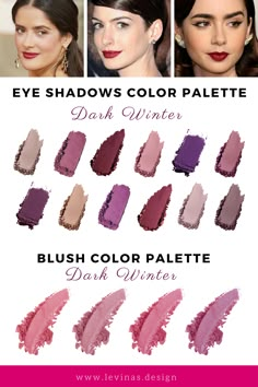 Deep Winter Palette Outfits Plus Size, Burnished Sultry Winter, Deep Winter Make Up Color Palettes, Blush For Deep Winter, Deep Winter Eye Makeup, Deep Winter Romantic Style, Winter Color Makeup, Deep Winter Palette Outfits Aesthetic, Dark Winter Makeup Palette