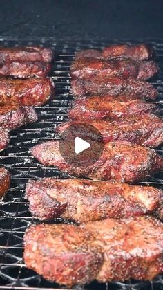 steaks and hamburger patties cooking on the grill