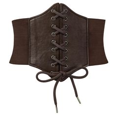 PRICES MAY VARY. HIGH QUALITY MATERIAL：Corset belt is made of 100% PU leather，composed of a high elastic band+ Elastic and a back snap buckle.Snap Button Closure make it easy to put on and off. High quality material which makes it comfortable and durable. Lace-up Design：Elastic Wide Waist Belt is Lace up tie leather design on the front， press-button closure on the back，Classical & Elegant design, simple but stylish, all-match wide waist belt. Great for a Costume：The lace up corset can shape your Pirate Corset, Pirate Costume Accessories, Halloween Corset, Pirate Cosplay, Brown Corset, Female Pirate Costume, Cowgirl Belts, Victorian Corset, Blue Corset