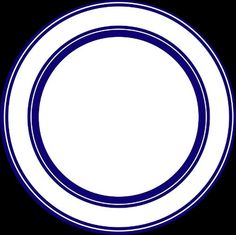 a white and blue plate on a black background with the center circle in the middle