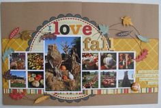 a collage of pictures and words on a piece of paper that says i love fall