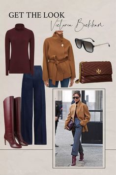 Victoria Beckham Body Shape, Burgundy Outfits For Women Classy, Victoria Beckham Winter Outfits, Victoria Beckham Street Style 2023, Victoria Beckham Style 2024, Burgundy Bag Outfit Street Style, Victoria Beckham Style Casual Chic, Victoria Beckham Aesthetic, Victoria Beckham Style 2023