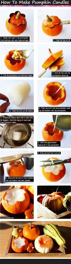 the instructions for how to cut pumpkins in half