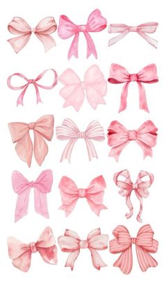 a bunch of pink bows on top of each other