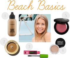 Beach Basics :: Makeup Edition  Summers must have, long wearing, waterproof makeup essentials! Basic Makeup Kit, Beach Basics, Best Makeup Tutorials, Makeup Hacks Tutorials, Girls Stuff, Senior Trip, Elf Makeup, School Makeup