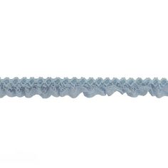 a blue lace trim on a white background