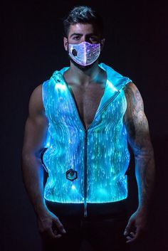 Edm Outfits Men, Edm Festival Outfit Men, Red Rave Outfit, Rave Outfit Men, Men Rave Outfits, Light Up Hoodie, Mens Rave Outfits, Black Rave Outfits, Edm Rave Outfits