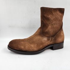 To Boot New York Rondo Side Zip Boots Men'S 8m Rovere Scuro Round Toe Block Heel To Boot New York Rondo Side Zip Boots Men's 8m Rovere Scuro Round Toe Block Heel Retail $495.00 Elevate Your Casual Look With These Stylish To Boot New York Rondo Side Zip Boots. The Round Toe And Block Heel Design, Paired With The Faded Suede Pattern, Add A Touch Of Sophistication To Your Outfit. The Rovere Scuro Color And Ankle Height Make Them Perfect For The Fall And Winter Seasons. Crafted In Italy With Le Taupe Boots, Side Zip Boots, Elegante Casual, Heel Design, Designer Heels, Fall And Winter, Winter Season, Boots Men, The Fall