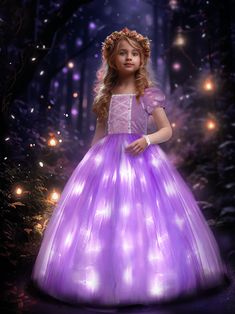 PRICES MAY VARY. Magical Light Up Dress - Gift your little girl's dreamy wishes with UPORPOR dazzling magical light up princess dress up clothes, it radiates fun and enchantment! Sparkling purple pink princess girls costumes guarantee she'll be mesmerized! Makes Magic with UPORPOR for Girls - Our dazzling light up princess costume boasts quality waterproof LED lights, perfectly concealed and arranged in lining to ensure our princess dress up clothes glows enchantingly. Better still, you will say Rapunzel Dresses, Rapunzel Dress Up, Purple Princess Dress, Dress Up Clothes, Light Up Dresses, Rapunzel Dress, Halloween Princess, Purple Princess, Up Costume