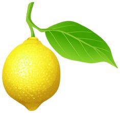 an image of a lemon with leaves on it