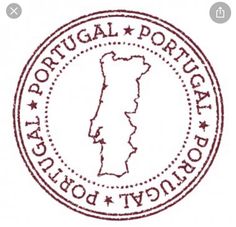 a stamp with the name and map of portugal