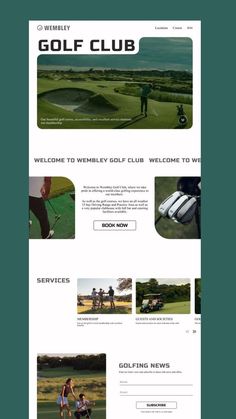 the website design for golf club, which is designed to look like it has many different images